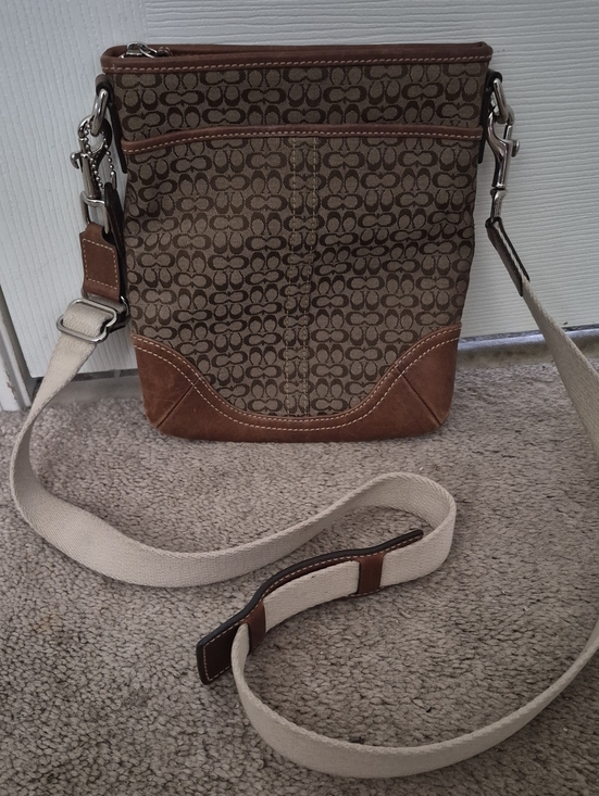 Coach Handbags - Designer-Style Brown Canvas Coach Crossbody Bag